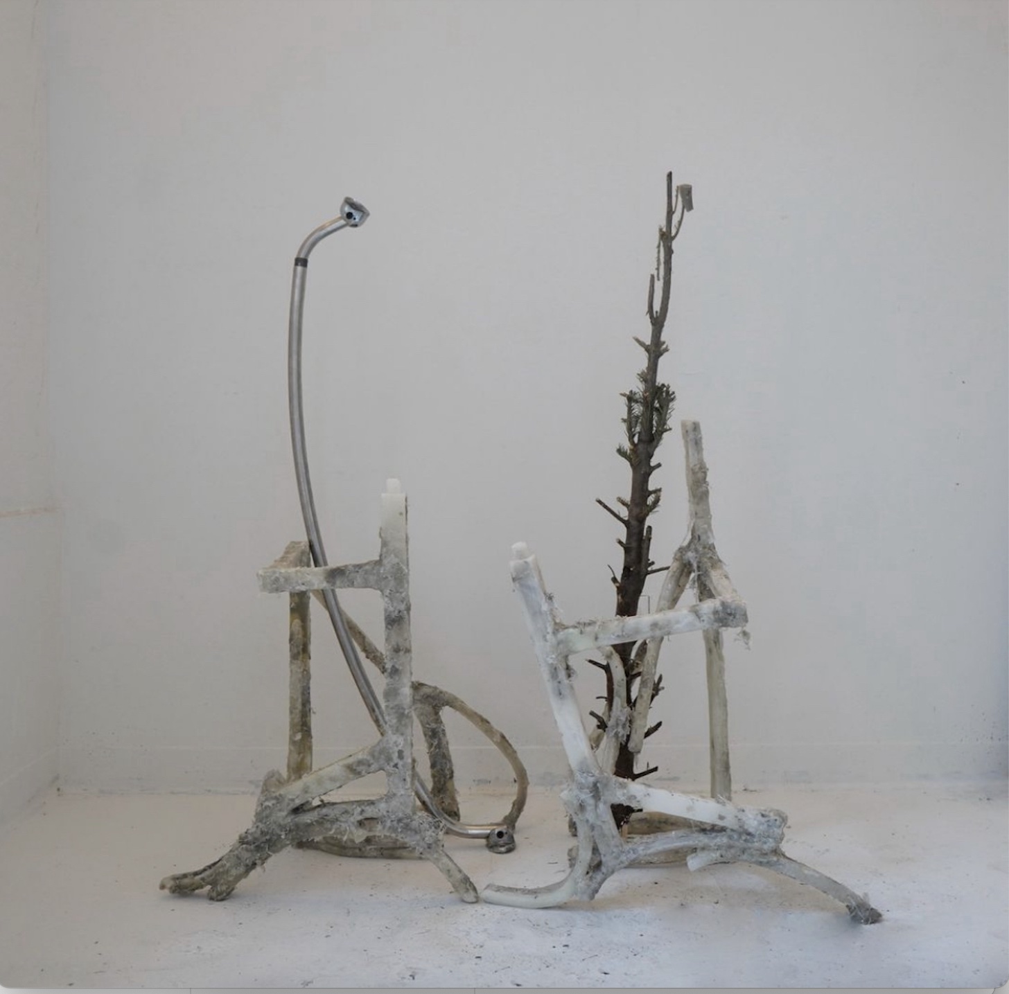 se-young_two-bikes-for-planting_abandoned-christmas-tree-and-metal-bar_15x31x48_2022